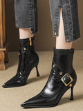 IFOMT Pointed-Toe Split-Joint Boots Pumps