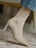IFOMT Pointed-Toe Split-Joint Zipper Boots Sock Boots
