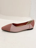 IFOMT Contrast Color Pointed-Toe Split-Joint V-Cut Flat Shoes Flats