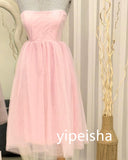 Ifomt CustomizedChinese Style Net A-line Strapless Knee Length Dresses Prom  Formal Casual Simple Retro Fashion Elegant Modern