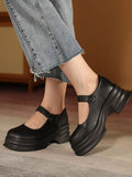 IFOMT Belt Buckle Mary Janes Platform Shoes