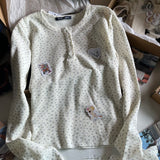 Ifomt Chic Hollow Out Pink Long Sleeve T-Shirt Summer Round Neck Buttons Cotton Slim Sexy Top for Woman Vintage Sweet Cute Y2k Tops