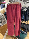 Ifomt Red Plaid Straight Long Pant Woman 2025 Spring Summer Casual Wide Leg Pants Cotton Female High Waist Straight Trousers