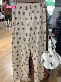 Ifomt Blue Heart Print Chic Wide Leg Pant Cotton 2025 Spring Summer Elastic Waist Loose Casual Women Trouser Sweet Fashion Home Pants