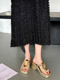 IFOMT Hollow Split-Joint Square-Toe Slippers