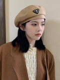 IFOMT 3 Colors Vintage Solid Color Woolen Beret Hat