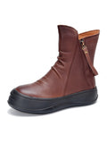 IFOMT Original Irregular Casual Zipper Booties