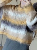 IFOMT Ombre Cable Knit Short Sweater