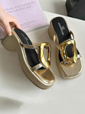 IFOMT Hollow Split-Joint Square-Toe Slippers