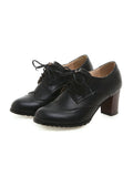 IFOMT Lace-Up Pointed-Toe Split-Joint Pumps