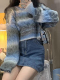 IFOMT Ombre Cable Knit Short Sweater