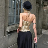 IFOMT Outfit Tie Knot Sleeveless Sexy Skinny Backless Bodysuit For Women Wear Hottie Sweet Fashion Bodysuit Y2K Streetwear Nightclub