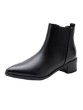 IFOMT Elasticity Pointed-Toe Solid Color Split-Joint Boots Chelsea Boots