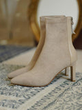 IFOMT Pointed-Toe Split-Joint Zipper Boots Sock Boots