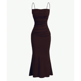 Ifomt All Seasons Women's Dresses Elegant Party Fitting Slim Spaghetti Strap Mermaid Hem Maxi Fashion Party Dresses