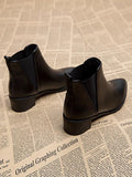 IFOMT Elasticity Pointed-Toe Solid Color Split-Joint Boots Chelsea Boots