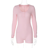 IFOMT Outfits Knit Rib Solid Long Sleeve Bodycon One Pirce Romper Yoga Gym Sportsuit Bodysuit Manufacturer Casual Clothing Legging