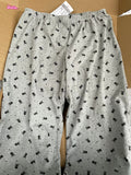 Ifomt American Retro Straight Pants Little Rabbit Print Cute Chic Long Pants Cotton Elastic Waist Homewear Casual Summer Trouser Women