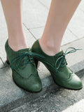IFOMT Lace-Up Pointed-Toe Split-Joint Pumps