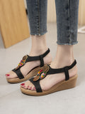 IFOMT Elasticity Open Toe Peep Toe Sandals Wedges & Flatform