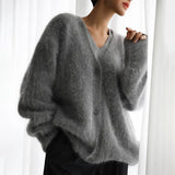 IFOMT Knitted Cardigan Women V Neck Loose Long Sleeve Casual Sweater Female 2024 Autumn Winter New Fashion Cardigans LadiesChristmas Gifts