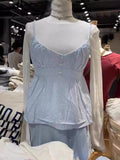 Ifomt Hollow Embroidery White Tank Camis 2025 New V-neck Adjustable Strap Simple Summer Vest Cotton Solid Waistband Sweet Y2K Tops