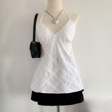 Ifomt Y2K Retro Simple White Tank Top V-neck Spring/Summer Tank Top Comfortable stylish undershoulder Sexy tank top Casual Spice Emo Casual Outfit