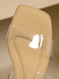 IFOMT Open Toe Split-Joint Square-Toe Transparent Pumps Sandals Slippers