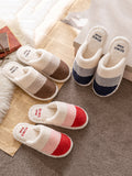 IFOMT Indoor Non-Slip Keep Warm Striped Slippers