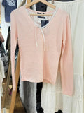 Ifomt Pink Sweet Simple Knitting Tops Woman New Autumn Spring Long Sleeve Thin Sweater V-neck Slim Chic Y2K Female Pullovers 2025