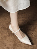 IFOMT Lace-Up Pointed-Toe Shallow Cut Split-Joint Pumps