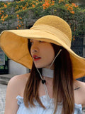 IFOMT Casual Hollow Sun-Protection Large Wide Brim Bucket Hat