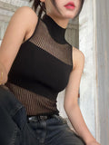 IFOMT Knitted Sleeveless Tank Top Women's Hollow Out Chic And Sexy Thin Summer Tops Y2k Clothing 2024