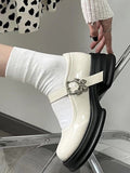 IFOMT Buckle Butterfly Shape Round-Toe Mary Janes