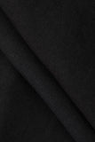 IFOMT Vintage Black Draped Wrap Straight Leg Suit Pants