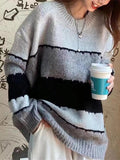 IFOMT Color Block Striped Sweater