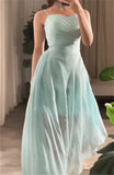 Ifomt Customized  Exquisite Spaghetti Sheath Cocktail  Fold Draped Chiffon Occasion Evening Gown vestidos de fiesta	 فساتين سهره نسائ