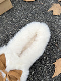 IFOMT Bowknot Round-Toe Split-Joint Platform Shoes Slippers&Mules