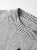 IFOMT Vintage Star Jacquard Crew Neck Sweater