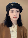 IFOMT 3 Colors Vintage Solid Color Woolen Beret Hat