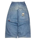 Ifomt American Y2K New Fashion Pattern Embroidery Loose Jeans Men Street Casual Joker Mopping Oversized Wide-leg Pants Couple Jeans Casual Outfit