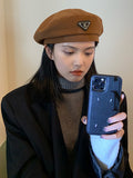 IFOMT 3 Colors Vintage Solid Color Woolen Beret Hat
