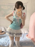 IFOMT Kawaii MIni Skirt Summer Cute Y2K Women Clothes Grunge Korea White Short Skirts Sexy Streetwear Casual 2000s E Girl Lace Skirts