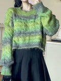 IFOMT Ombre Cable Knit Short Sweater