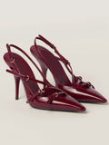 IFOMT Belt Buckle Hollow Pointed-Toe Split-Joint Pumps Sandals Sling Shoes