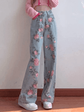 IFOMT Floral High Rise Boyfriend Jeans