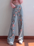 IFOMT Floral High Rise Boyfriend Jeans