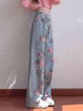 IFOMT Floral High Rise Boyfriend Jeans