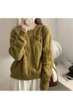 IFOMT Christmas Thanksg Gifts Fall Golden Bloom Cable-Knit Sweater