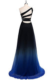 IFOMT Gradient Embellished One-Shoulder Maxi Dress